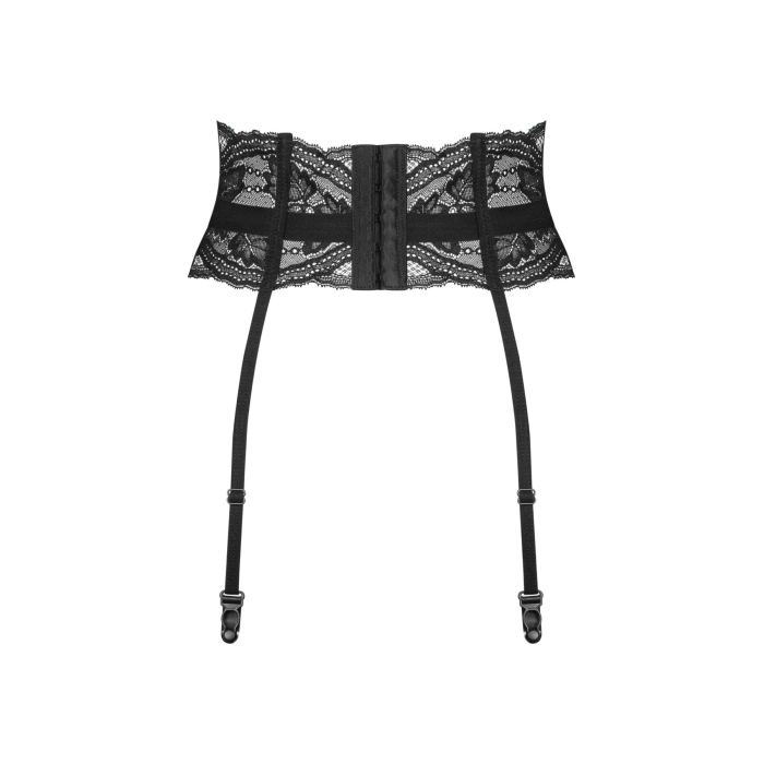 Пояс для панчіх Obsessive Nutris garter belt, XS/S, мереживний, з довгими пажами
