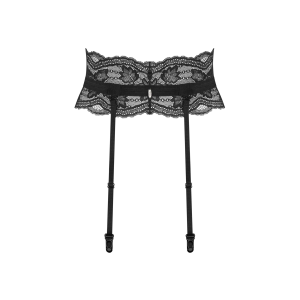 Пояс для панчіх Obsessive Nutris garter belt, XL/2XL, мереживний, з довгими пажами