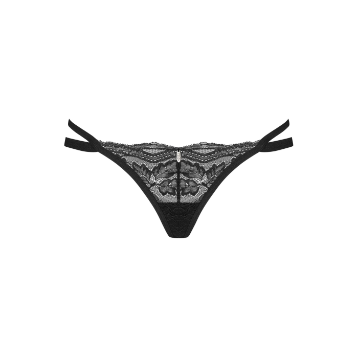 Трусики-стрінги Obsessive Nutris thong, M/L, мереживні, дуже м’які, з подвійними боковинками