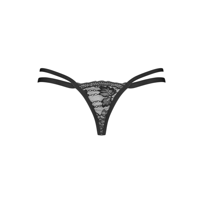 Трусики-стрінги Obsessive Nutris thong, M/L, мереживні, дуже м’які, з подвійними боковинками