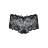 Трусики-шортики Obsessive Idillia shorties, L/XL, чорні, мереживні, з низькою посадкою
