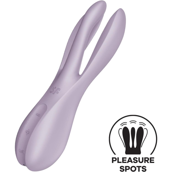 Кліторальний вібратор Satisfyer Threesome 2 Violet, 3 гнучкі пальчики, 3 мотори