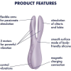 Кліторальний вібратор Satisfyer Threesome 2 Violet, 3 гнучкі пальчики, 3 мотори