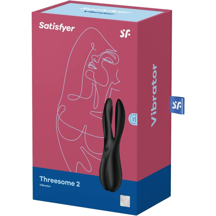 Кліторальний вібратор Satisfyer Threesome 2 Black, 3 гнучкі пальчики, 3 мотори