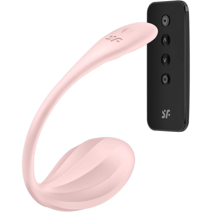 Смарт-віброяйце Satisfyer Ribbed Petal Connect App Rose, керування зі смартфона, пульт ДК