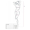 Бодістокінг Passion ECO BS003, чорний, One Size, відкрита промежина, імітація корсета і панчіх