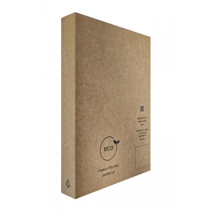 Бодістокінг Passion ECO BS003, чорний, One Size, відкрита промежина, імітація корсета і панчіх