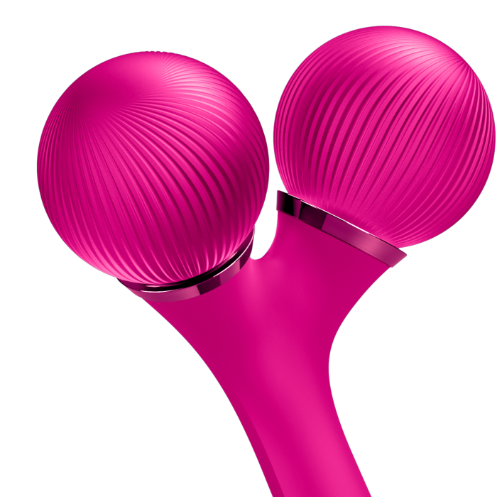 Електронний ультразвуковий ролик для обличчя та тіла GESKE Sonic Facial&Body Roller 4в1 magenta