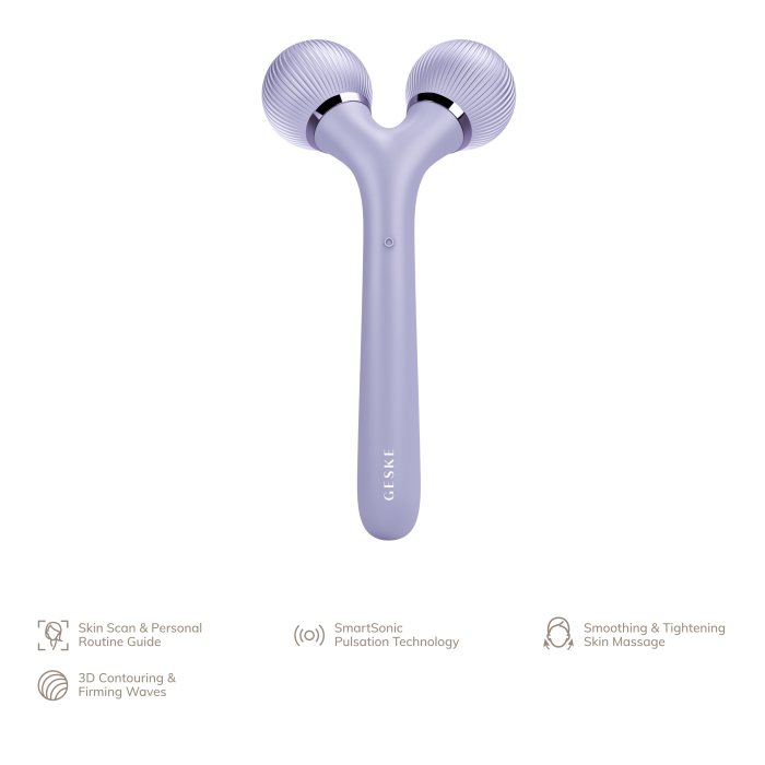 Електронний ультразвуковий ролик для обличчя та тіла GESKE Sonic Facial&Body Roller 4в1 violet