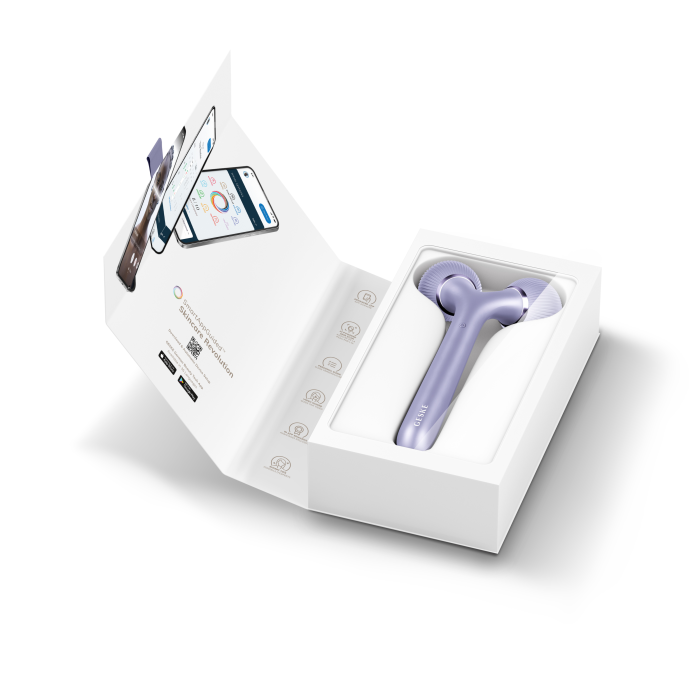 Електронний ультразвуковий ролик для обличчя та тіла GESKE Sonic Facial&Body Roller 4в1 violet