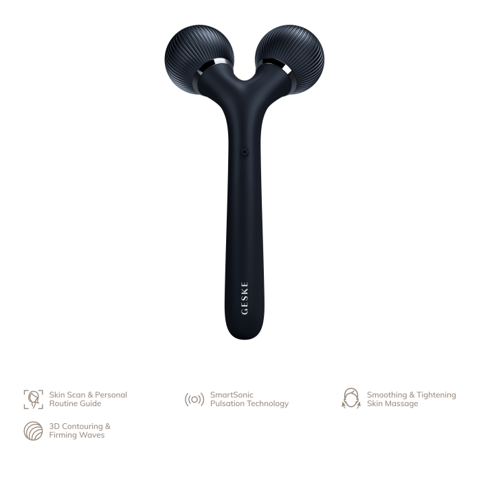 Електронний ультразвуковий ролик для обличчя та тіла GESKE Sonic Facial&Body Roller 4в1 black