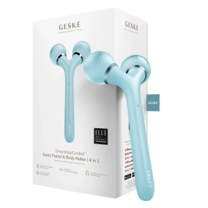 Електронний ультразвуковий ролик для обличчя та тіла  GESKE Sonic Facial&Body Roller 4в1 turquoise