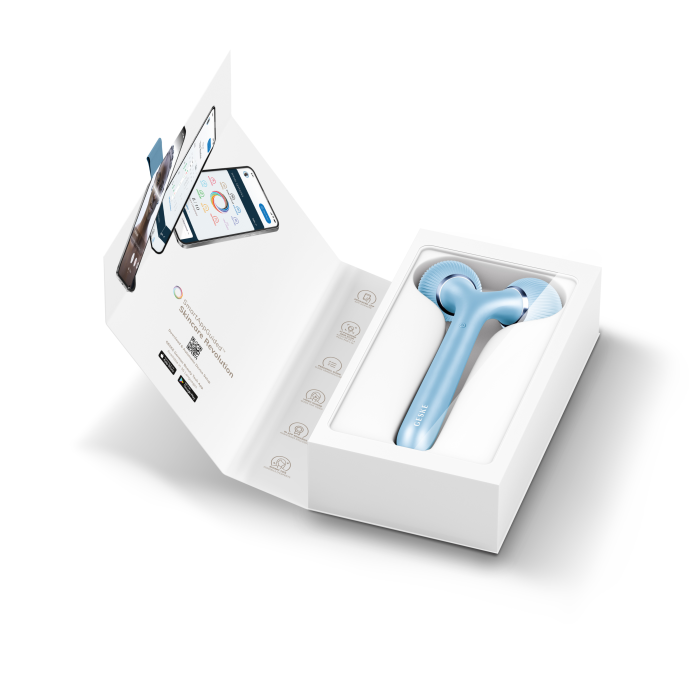 Електронний ультразвуковий ролик для обличчя та тіла GESKE Sonic Facial&Body Roller 4в1 aquamarine