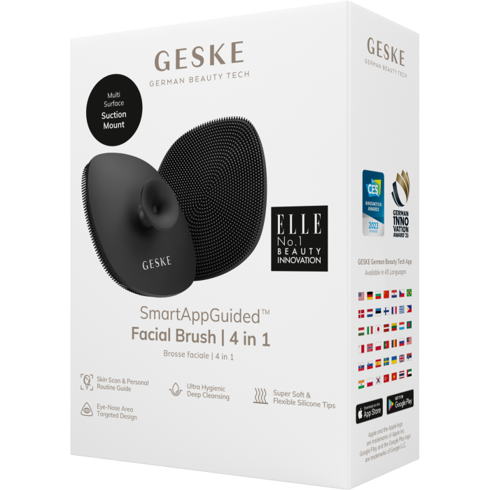 Щітка для обличчя GESKE Facial Brush 4в1 з тримачем gray