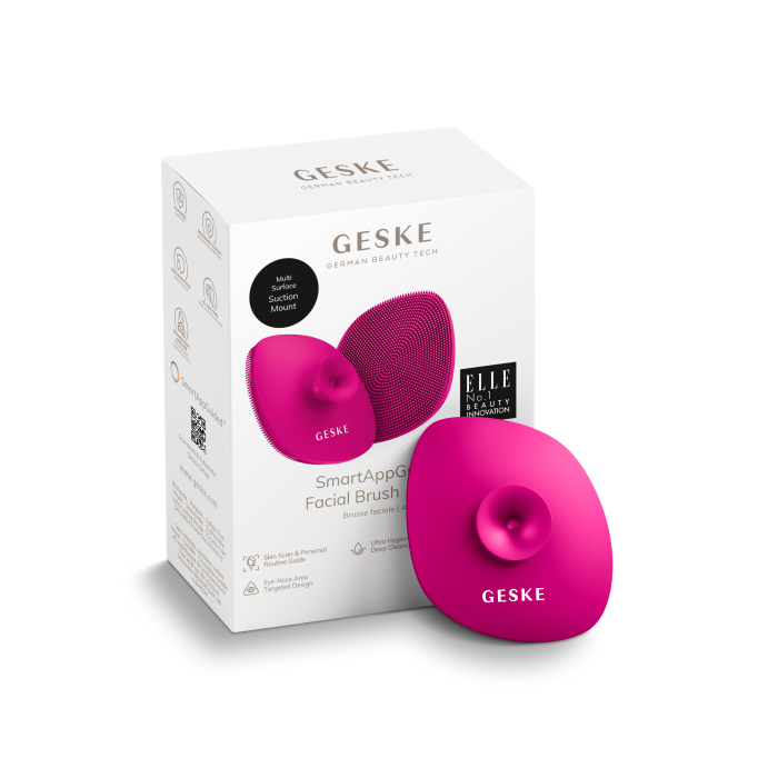 Щітка для обличчя GESKE Facial Brush 4в1 з тримачем magenta