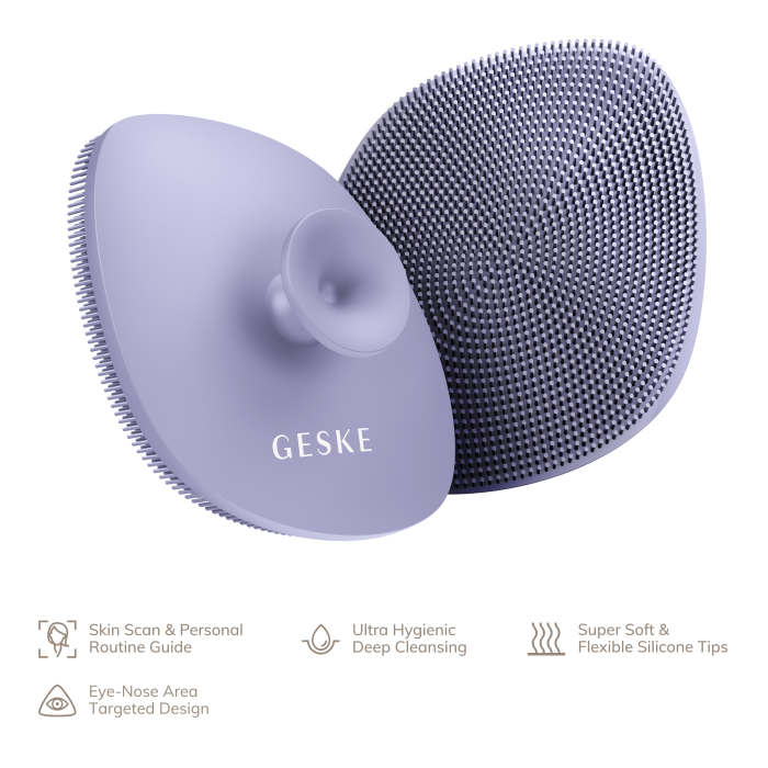 Щітка для обличчя GESKE Facial Brush 4в1 з тримачем purple