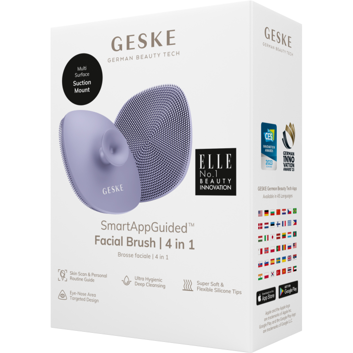 Щітка для обличчя GESKE Facial Brush 4в1 з тримачем purple