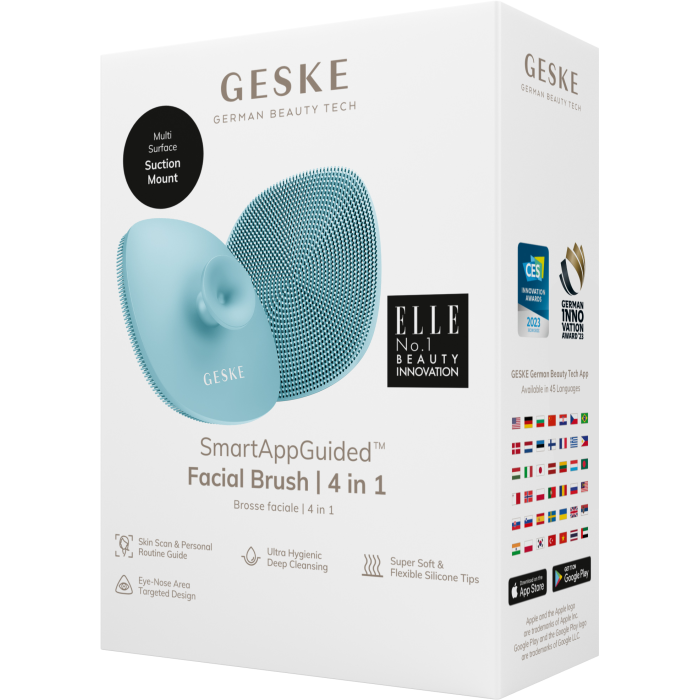 Щітка для обличчя GESKE Facial Brush 4в1 з тримачем turquoise