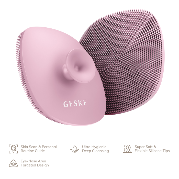 Щітка для обличчя GESKE Facial Brush 4в1 з тримачем pink