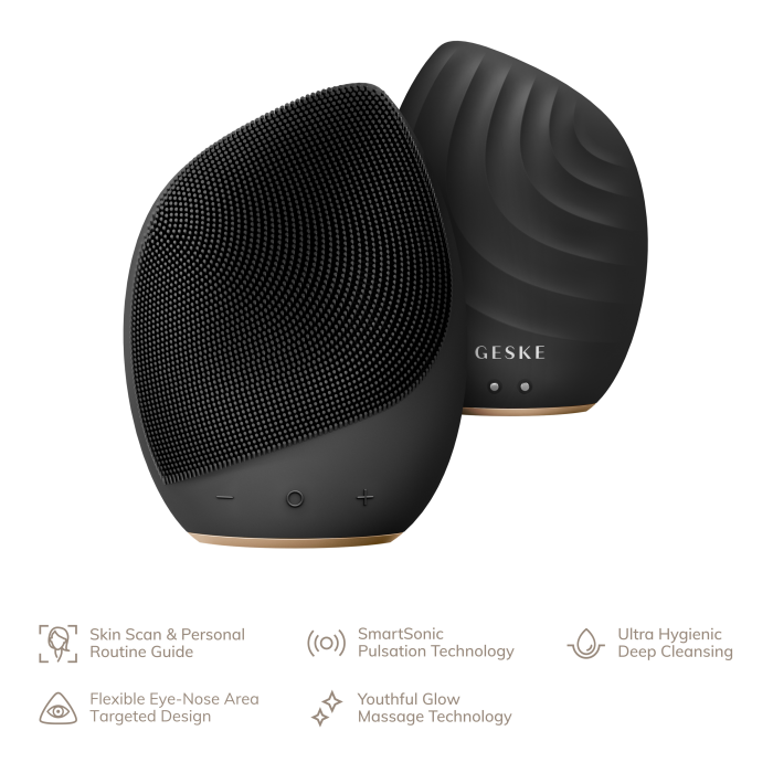 Електронна ультразвукова щітка для обличчя GESKE Sonic Facial Brush 5в1 gray