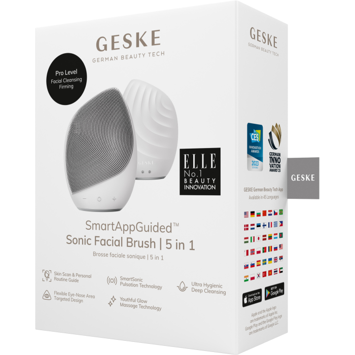 Електронна ультразвукова щітка для обличчя GESKE Sonic Facial Brush 5в1 white