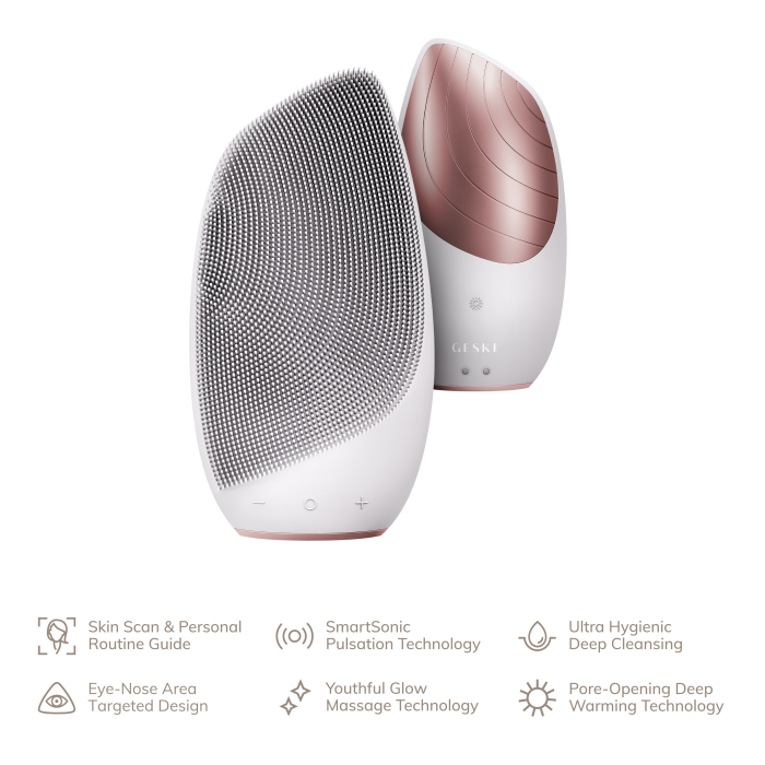Електронна звукова термо щітка для обличчя GESKE Sonic Thermo Facial Brush 6в1 starlight
