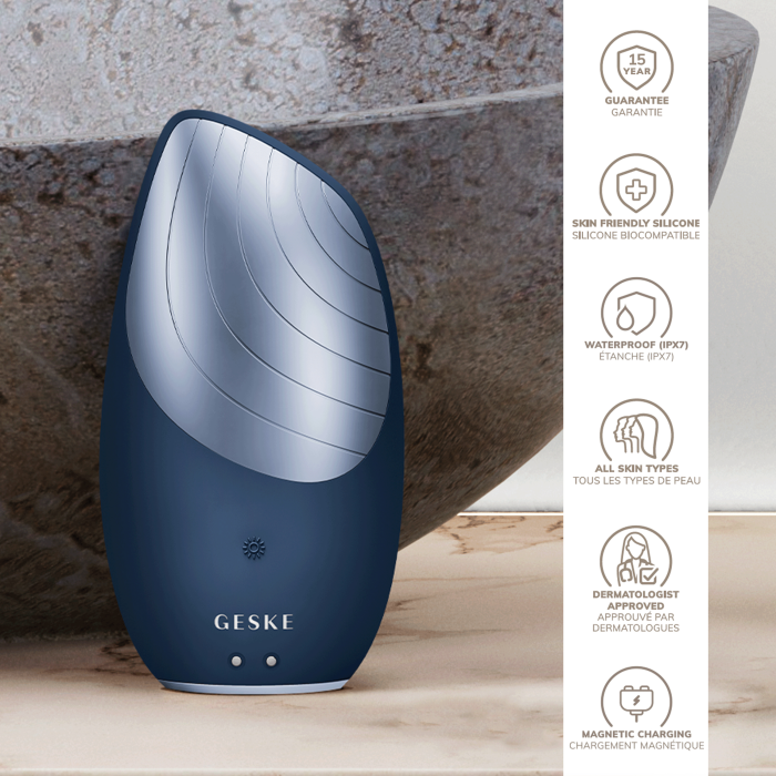Електронна звукова термо щітка для обличчя GESKE Sonic Thermo Facial Brush 6в1 midnight