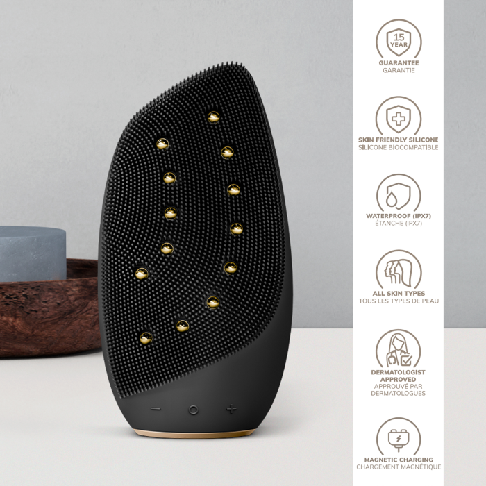 Очищувальна щітка для обличчя GESKE Sonic Thermo Facial Brush&Face-Lifter 8в1 gray