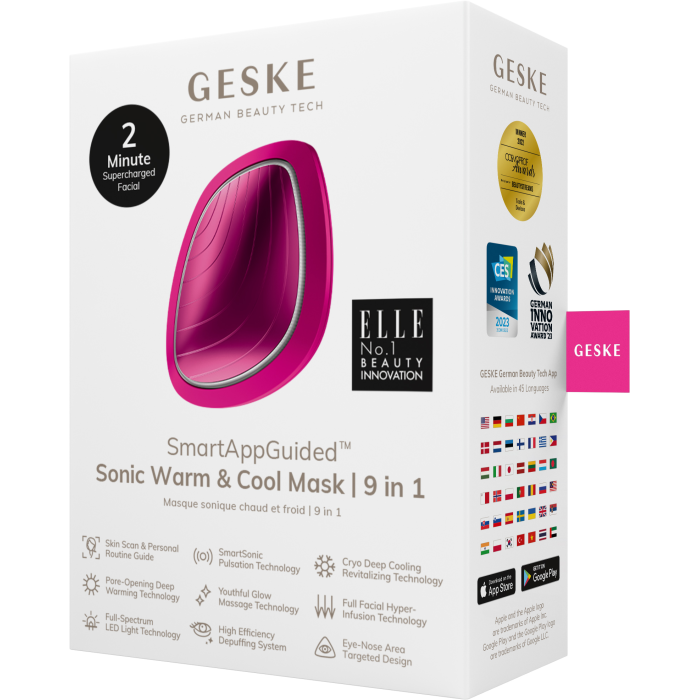 Ультразвукова маска тепло та холод GESKE Sonic Warm&Cool Mask 9в1 magenta