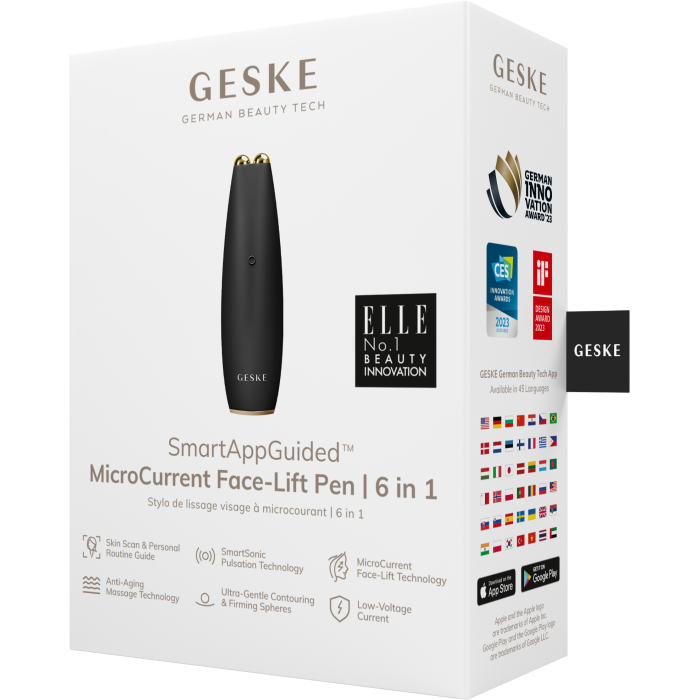 Мікрострумова ручка для підтяжки обличчя GESKE MicroCurrent Face-Lift Pen 6в1 gray