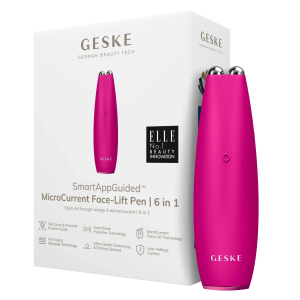 Мікрострумова ручка для підтяжки обличчя GESKE MicroCurrent Face-Lift Pen 6в1 magenta