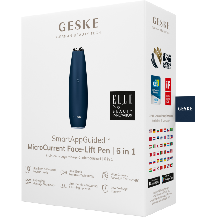 Мікрострумова ручка для підтяжки обличчя GESKE MicroCurrent Face-Lift Pen 6в1 midnight