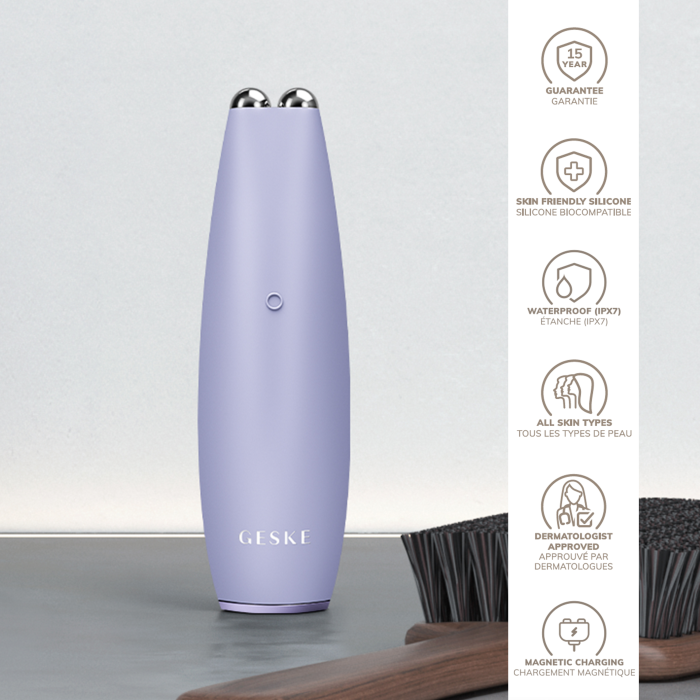 Мікрострумова ручка для підтяжки обличчя GESKE MicroCurrent Face-Lift Pen 6в1 purple