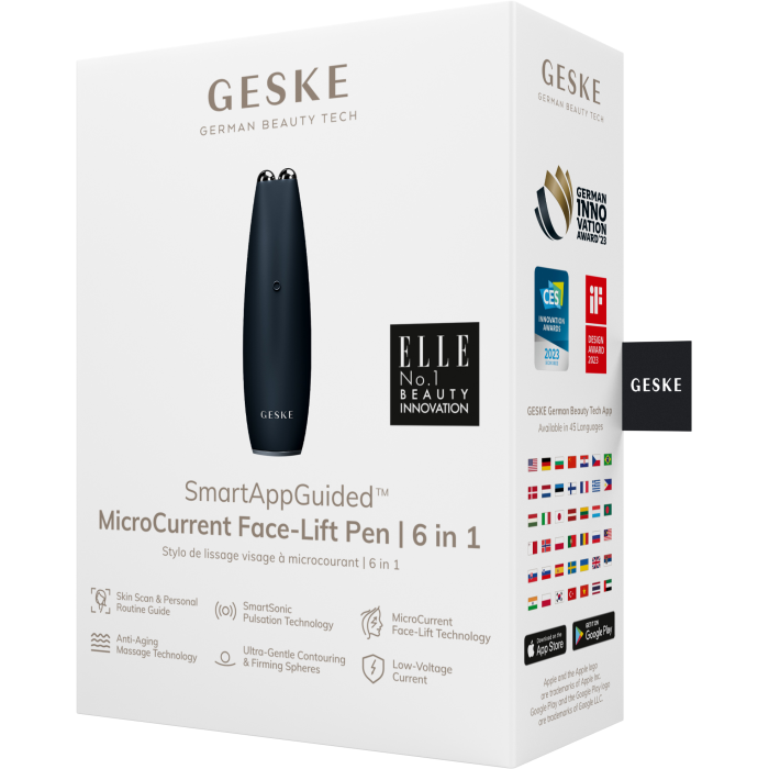 Мікрострумова ручка для підтяжки обличчя GESKE MicroCurrent Face-Lift Pen 6в1 black