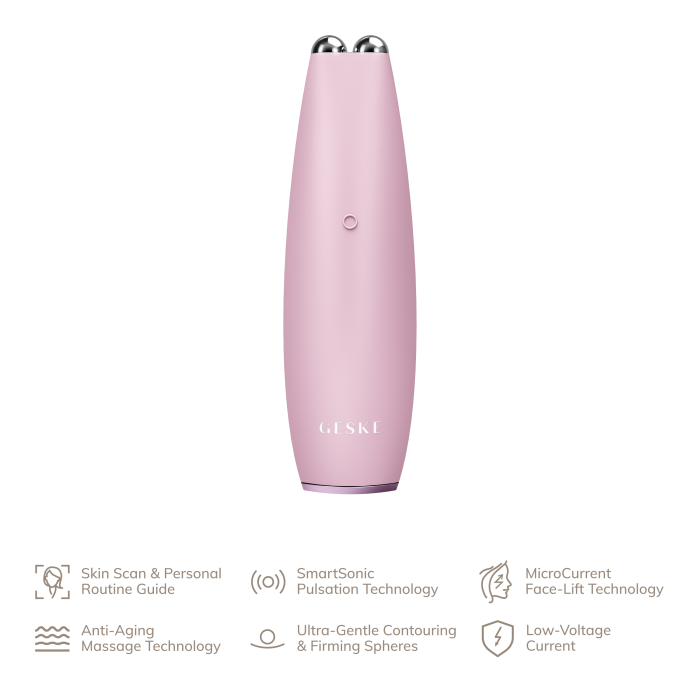 Мікрострумова ручка для підтяжки обличчя GESKE MicroCurrent Face-Lift Pen 6в1 pink