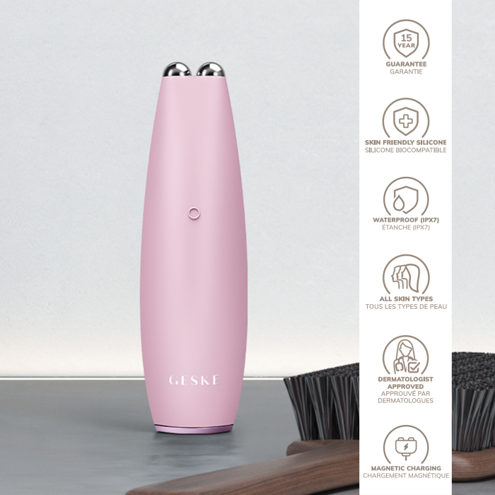 Мікрострумова ручка для підтяжки обличчя GESKE MicroCurrent Face-Lift Pen 6в1 pink
