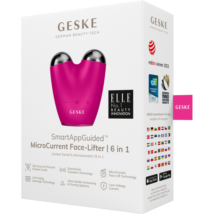 Мікрострумовий підтягувач обличчя GESKE MicroCurrent Face-Lifter 6в1 magenta