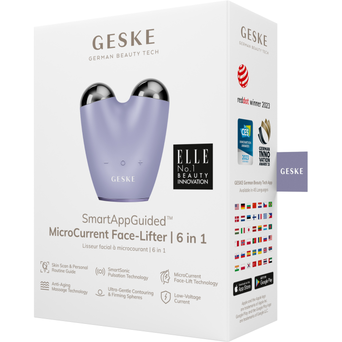 Мікрострумовий підтягувач обличчя GESKE MicroCurrent Face-Lifter 6в1 purple