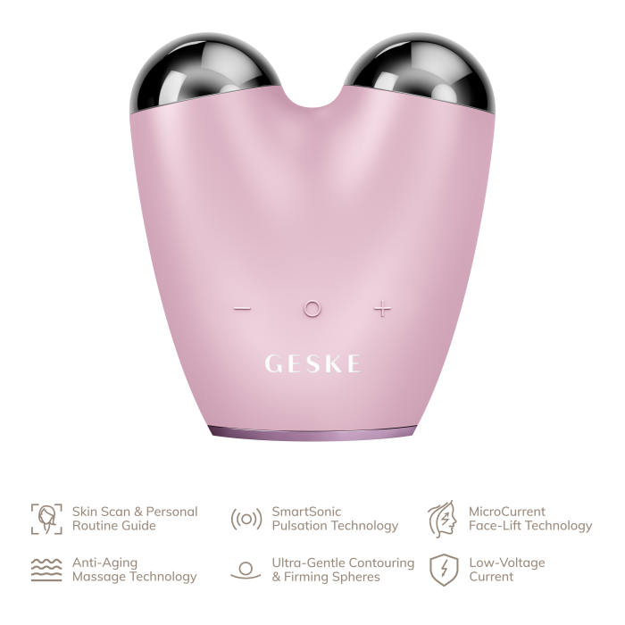 Мікрострумовий підтягувач обличчя GESKE MicroCurrent Face-Lifter 6в1 pink
