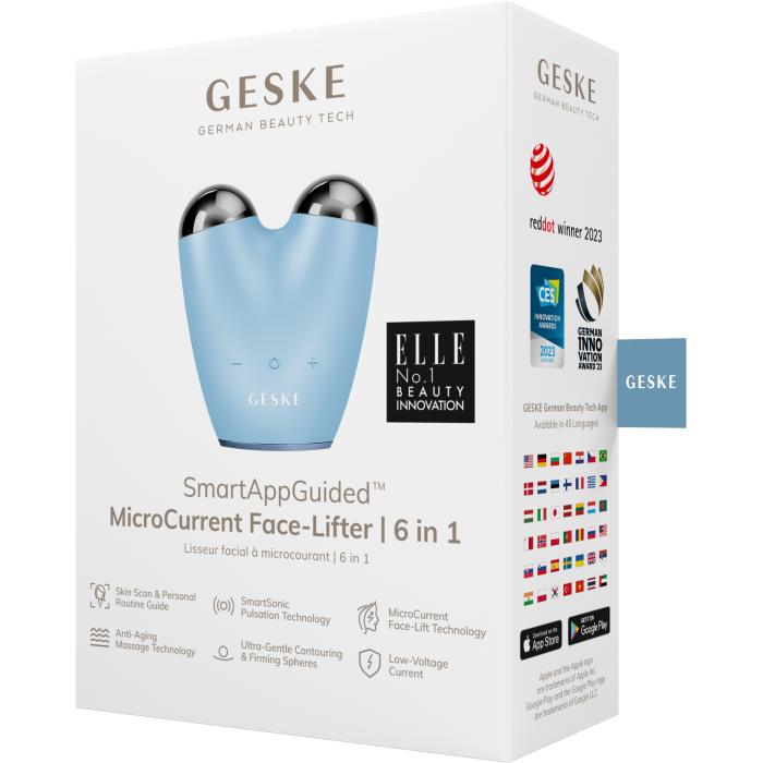 Мікрострумовий підтягувач обличчя GESKE MicroCurrent Face-Lifter 6в1 aquamarine