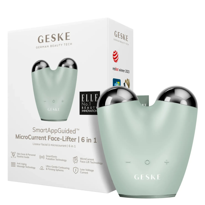 Мікрострумовий підтягувач обличчя GESKE MicroCurrent Face-Lifter 6в1 green