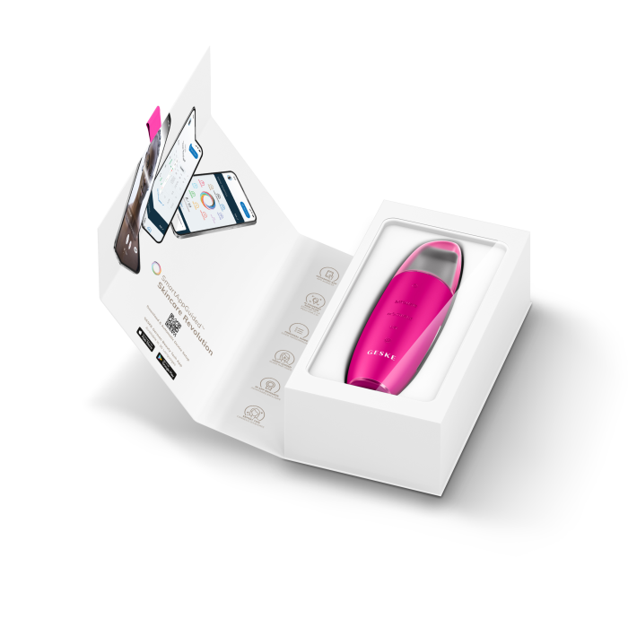 Мікрострумовий скрабер для шкіри та усунення чорних точок GESKE MicroCurrent Skin Scrubber&Blackhead Remover 9в1 magenta