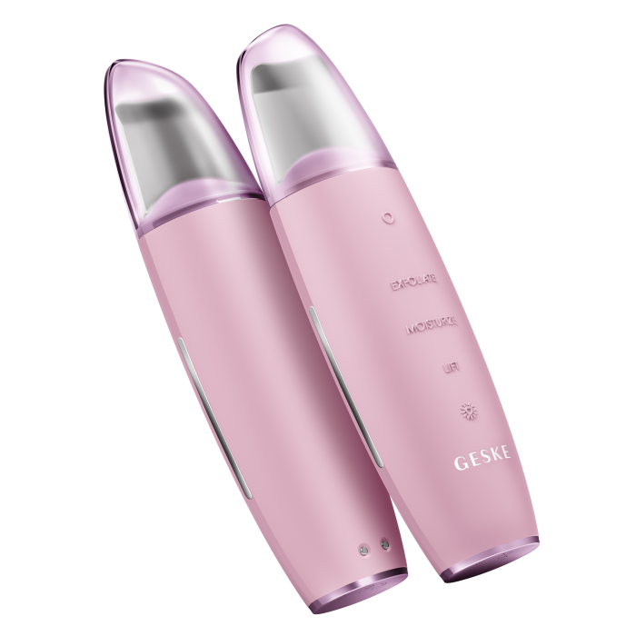 Мікрострумовий скрабер для шкіри та усунення чорних точок GESKE MicroCurrent Skin Scrubber&Blackhead Remover 9в1 pink