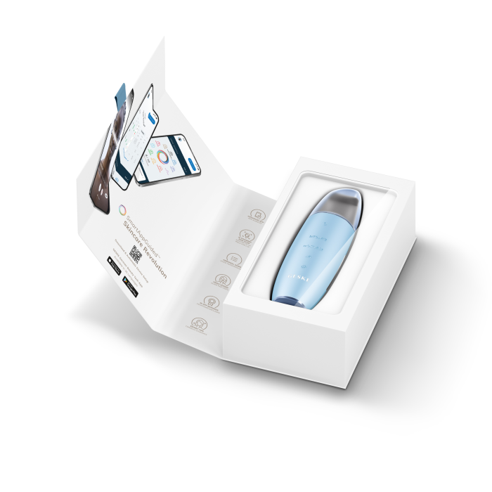 Мікрострумовий скрабер для шкіри та усунення чорних точок GESKE MicroCurrent Skin Scrubber&Blackhead Remover 9в1 aquamarine
