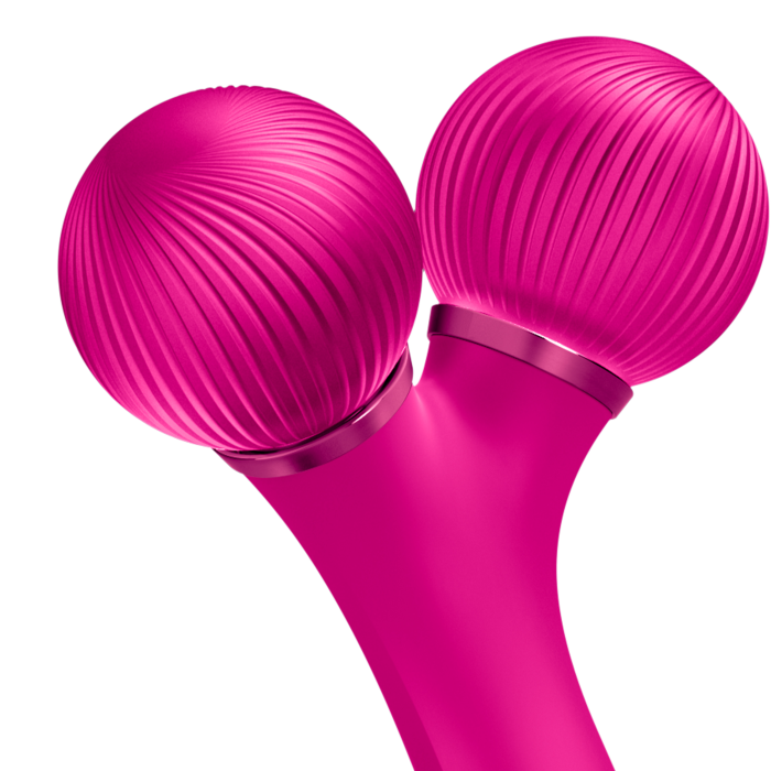 Електронний ультразвуковий ролик для обличчя GESKE Sonic Facial Roller 4в1 magenta