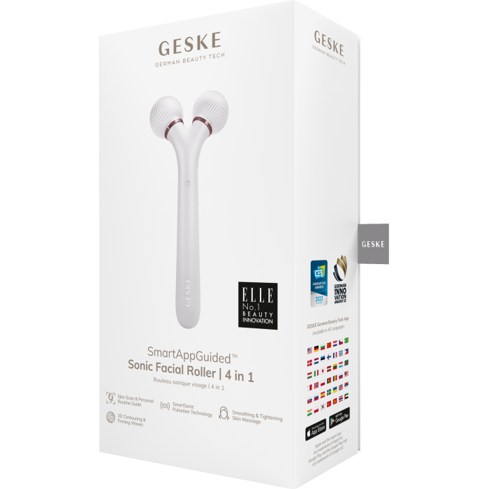 Електронний ультразвуковий ролик для обличчя GESKE Sonic Facial Roller 4в1 starlight