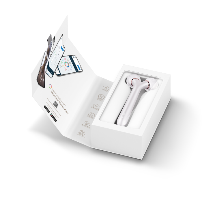 Електронний ультразвуковий ролик для обличчя GESKE Sonic Facial Roller 4в1 starlight