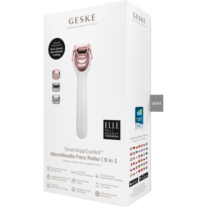 Електронний ролер для обличчя з мікроголками GESKE MicroNeedle Face Roller 9в1 starlight