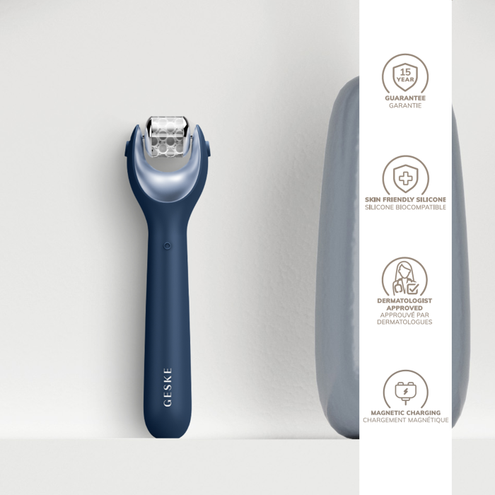 Електронний ролер для обличчя з мікроголками GESKE MicroNeedle Face Roller 9в1 midnight