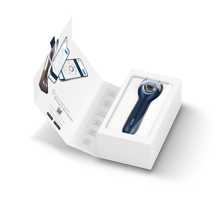 Електронний ролер для обличчя з мікроголками GESKE MicroNeedle Face Roller 9в1 midnight